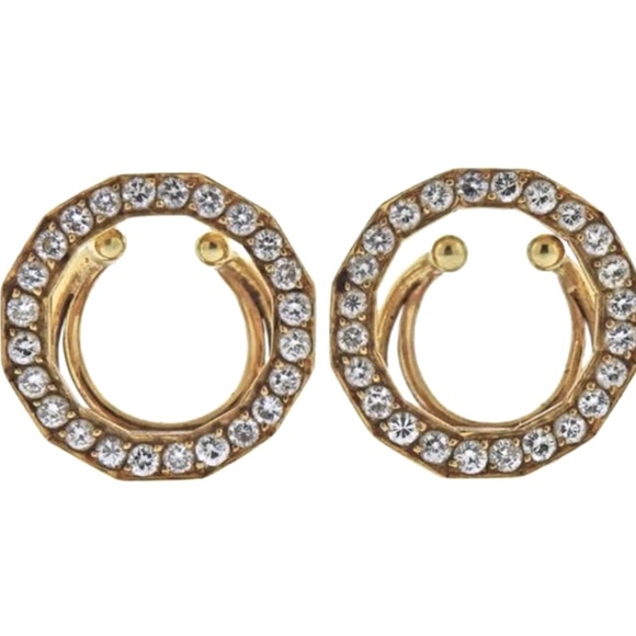 Bvlgari 20K Gold and Diamond Earrings - Picture 1 of 6